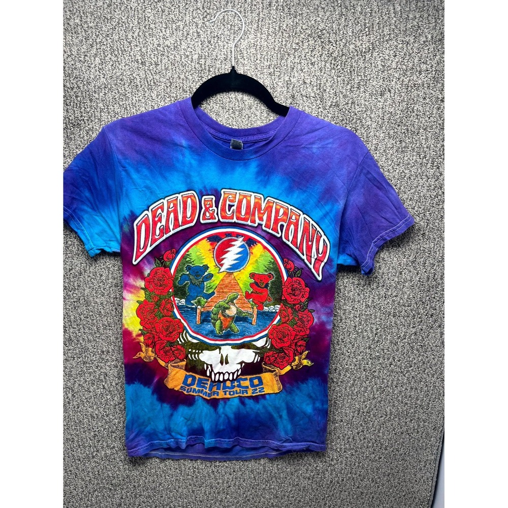 Gildan Dead And Company Summer Tour 2022 T Shirt Men Small Multi Tie Dye Graphic